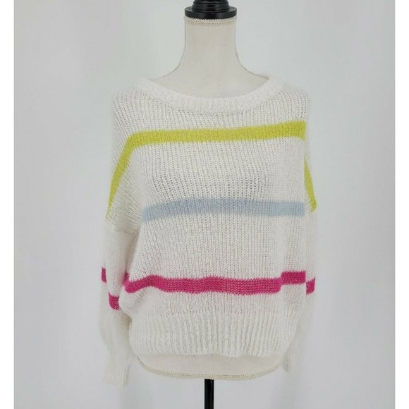 wild fable Sweaters - Wild Fable Striped Crewneck Pullover Cropped Multicolor Sweater Open Knit Small